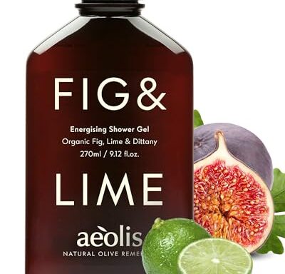 Refreshing Shower Gel with Fig and Lime – Greek Olive Oil Shower Gel for Men & Women