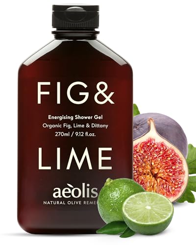 Refreshing Shower Gel with Fig and Lime – Greek Olive Oil Shower Gel for Men & Women
