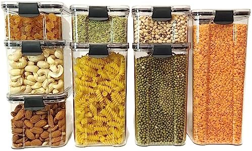A smart pick for organized kitchens — 8pc Airtight, 100% Leak-Proof Clear PET Food Canisters (Stackable)