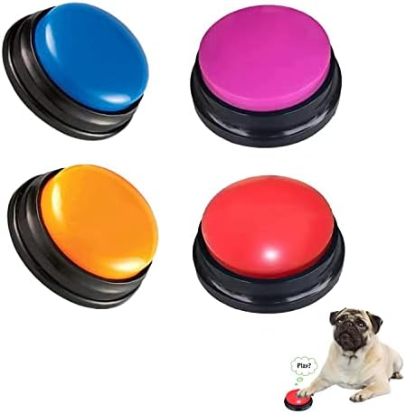 A handy option for pet training - 4-Pack 30-Second Voice Recordable Buttons for Dog & Cat Training, Playback Clicker Toy