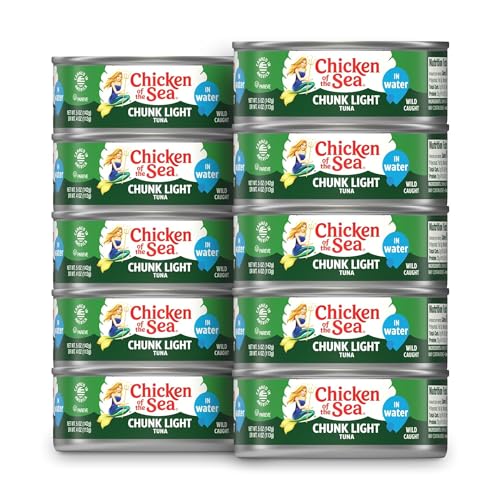A pantry essential: Wild-Caught Chunk Light Tuna in Water, 5 oz cans — 10-count, High-Protein (23g)