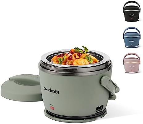 Crock-Pot Portable Electric Lunch Box 20-Ounce Food Warmer Moonshine Green | Ideal for Travel On-the