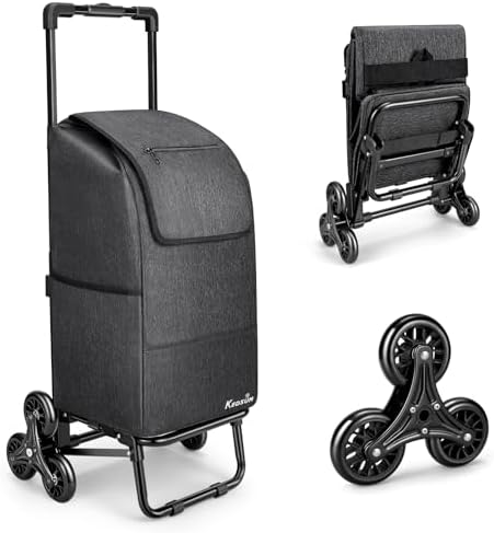 A clever solution for stairs — 2-in-1 stair-climbing grocery cart, 60L removable waterproof bag, foldable, 300 lb capacity