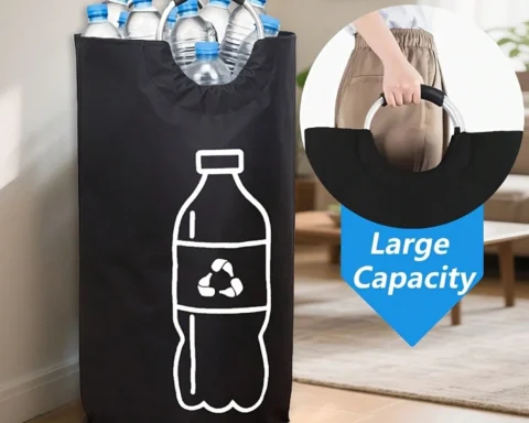 A smart pick for apartment living — Large-Capacity Foldable Recycling Bin, Cylindrical Open-Top Polyester Collapsible Bottle Storage