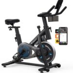A great choice for home cardio — Brake-pad Stationary Exercise Bike with Exclusive App, Silent Belt Drive, 300 lb Capacity & Tablet Mount