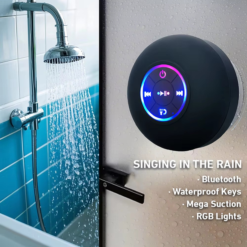 Portable Wireless Bluetooth Speaker LED Light IPX4 Waterproof Loudspeaker Outdoor Bathroom Large Suc