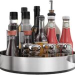 A smart pick for kitchen organization — 10-inch 304 Stainless Steel Lazy Susan Turntable, Black-Rimmed Spice Rack