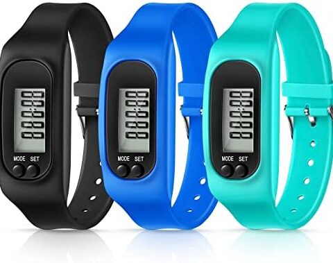 A handy option for tracking steps - 3-Pack Silicone Fitness Pedometer Watches, LCD Step Counter for Walking & Running (Men Women Kids)