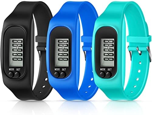 A handy option for tracking steps - 3-Pack Silicone Fitness Pedometer Watches, LCD Step Counter for Walking & Running (Men Women Kids)