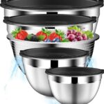 A practical pick for home cooks: 4‑Piece Stainless Steel Mixing Bowl Set with Lids & Colander — 1.5, 2, 2.5, 4.5 QT (Black)