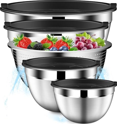 A practical pick for home cooks: 4‑Piece Stainless Steel Mixing Bowl Set with Lids & Colander — 1.5, 2, 2.5, 4.5 QT (Black)