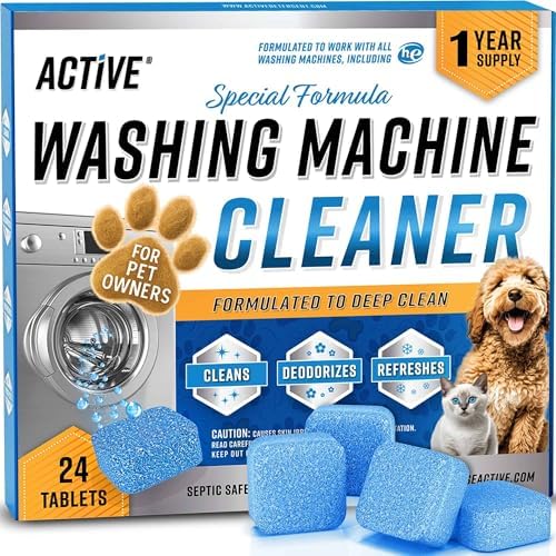 Washing Machine Cleaner for Pet Owners Enzymatic Deep Clean Descaler for Cat & Dog Hair, Urine, Odor