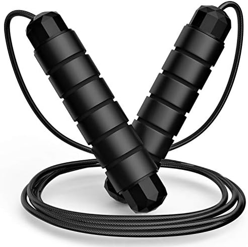 A popular pick for fast cardio: Tangle-Free Speed Jump Rope with Ball Bearings — Adjustable Steel Cable & Foam Handles for Men, Women & Kids