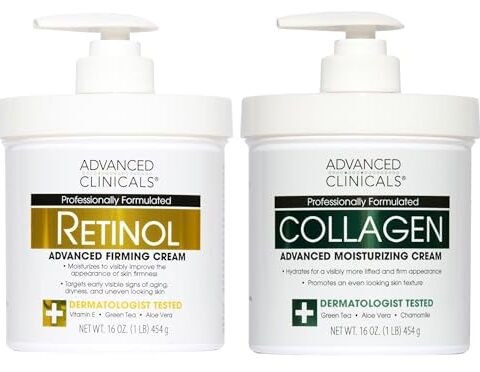 An easy way to firmer skin — Retinol + Collagen Fragrance-Free Face & Body 2‑Piece Set (Reduces Crepey Skin, Wrinkles & Dryness)