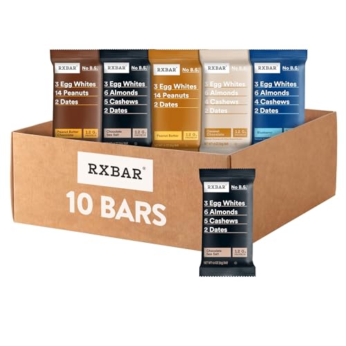 A go-anywhere pick for protein: RXBAR Variety Pack — 10 Protein Snack Bars (5 Flavors)