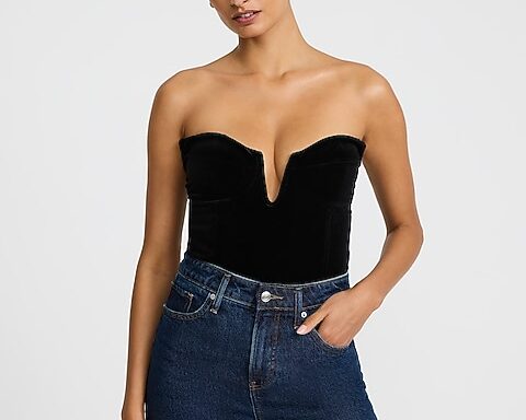 Velvet Strapless V-Wire Bodysuit