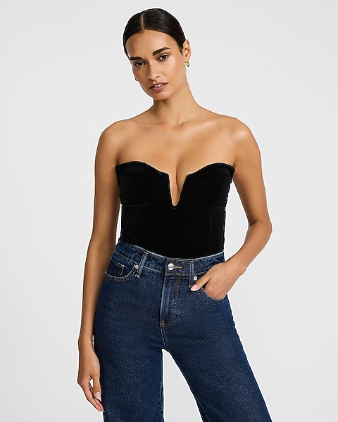 Velvet Strapless V-Wire Bodysuit