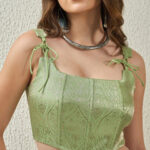 Mint Green Brocade Corset Top