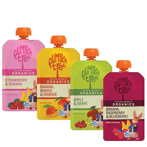 A smart pick for busy families — 36 x 4 oz Organic Fruit Squeezable Pouches (Peter Rabbit Organics)