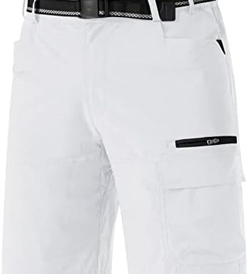 A great choice for outdoor days — Men's Quick-Dry Nylon Cargo Shorts, Water-Resistant, 5 Pockets, Elastic Waist (Golf & Hiking)
