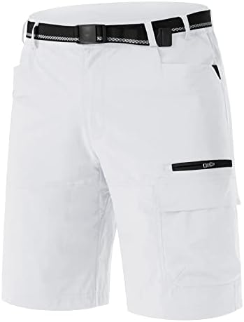 A great choice for outdoor days — Men's Quick-Dry Nylon Cargo Shorts, Water-Resistant, 5 Pockets, Elastic Waist (Golf & Hiking)