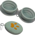 A go-anywhere pick for travel: 2-in-1 Collapsible Silicone Dog Bowl - Dual Spill‑Proof Compartments with Carabiner, Non‑Slip, BPA-Free