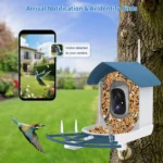 Bird Feeder with Camera AI Identify Birds Species Solar Powered Auto Record