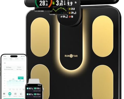 A smart pick for tracking health — 8-electrode smart scale, 28 body-composition metrics (weight, BMI, body fat, muscle), full-color TFT handle, FSA/HSA eligible