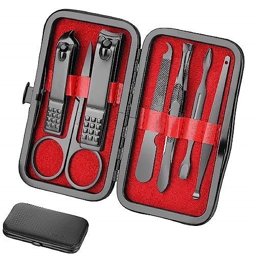 A practical gift for travelers: 7‑piece Stainless Steel Manicure & Pedicure Kit with Enlarged Men's Clippers and PU Travel Case