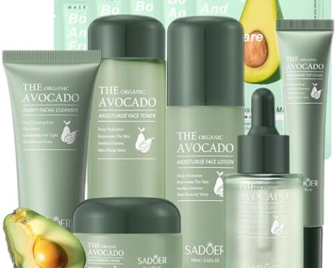 Avocado Skin Care Set, 11-In-1 Skincare Gift Set With Facial Cleanser, Face Serum, Face Cream, Eye C