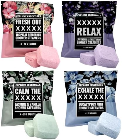 A thoughtful gift for self-care: 4 Handmade Aromatherapy Shower Steamers — Lavender Mint, Jasmine Vanilla, Hibiscus & Eucalyptus