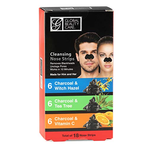 A simple way to clear blackheads — 18 ct Nose Strip Variety Pack, Deep-Pore Cleansing with Charcoal, Tea Tree, Witch Hazel & Vitamin C (For Men & Women)