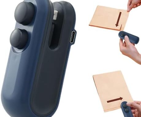 A handy option for resealing snacks: Mini USB-C Rechargeable Bag Sealer & Cutter — Portable Food Sealer (Black)
