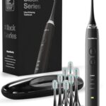 Black Series Ultra Whitening Toothbrush 40,000 VPM Electric Motor & Wireless Charging - 4 Modes w Sm
