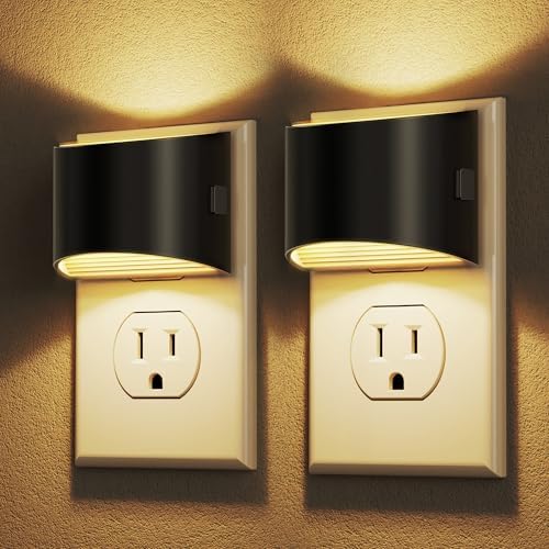 A smart pick for soft lighting — 2-Pack Plug-In LED Night Lights, 3-Level Dimmable, Dusk-to-Dawn Sensor, 3000K