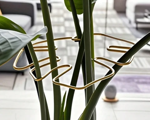 A practical adjustable wrought-iron plant support (1pc) — metal stabilizer & climbing trainer for potted plants