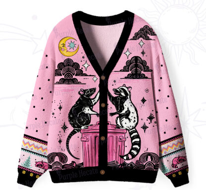 Purplehecate The Team Trash Opossum Tarot Ugly Cardigan Sweaters