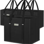 A practical pick for grocery runs — 3-Pack Reusable Foldable Grocery Bags, Extra-Large (10 x 11 x 13 in) with Reinforced Bottom & 12 in Handles (Black)