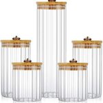 A stylish way to organize your coffee bar — Glass Storage Jars Set of 5 with Airtight Bamboo Lids