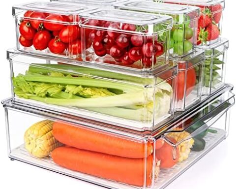 A smart pick for tidy kitchens — 10-Pack Stackable Clear Fridge & Pantry Organizer Bins with Lids, Drainable BPA‑Free PET