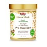African Pride Moisture Miracle Pre-Shampoo Hair Detangler with Aloe & Coconut Water | Minimizes Breakage, Hydrates & Strengthens | Pre-Poo Treatment for Natural Coils & Curls | 18 oz.