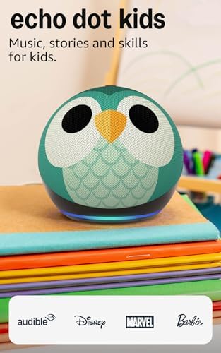 Amazon Echo Dot Kids - Designed for kids, Designed for Alexa+, parental controls, Includes 1 Year of