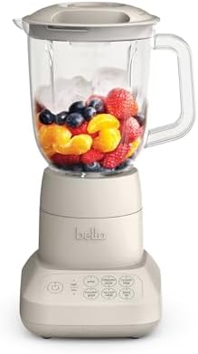 A smart pick for compact kitchens — bella 10-Speed Countertop Blender, Juicer & Smoothie Maker, 48oz Flip & Store, 450W, Oatmilk