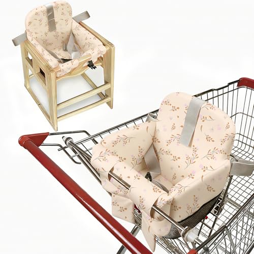 A practical pick for parents - Padded Baby Shopping Cart & High Chair Cover, 360° Germ Shield, Machine-Washable (Flower)