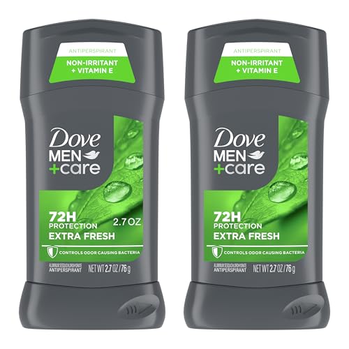 A reliable way to stay fresh — Dove Men+Care Extra Fresh Antiperspirant Stick Twin Pack, 2×2.7 oz, 72‑hr sweat & odor protection, 1/4 moisturizing cream, citrus scent