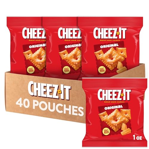 A popular pick for lunchboxes — Cheez-It Original Baked Cheese Crackers, 40 x 1 oz Individually Wrapped