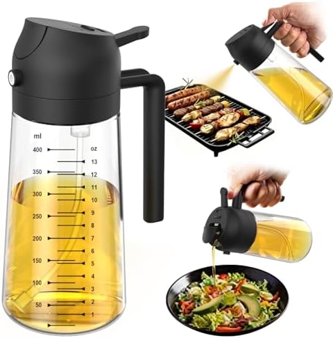 Olive Oil Dispenser Bottle for Kitchen Gadgets and Air Fryer Accessories, Salad, BBQ