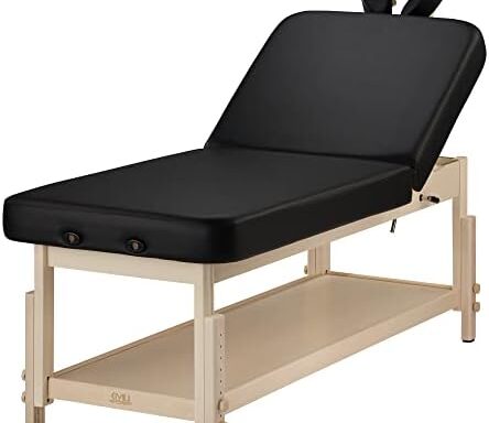 A professional pick for salons - Tilt Liftback Massage Table with Tilting Backrest, 30" x 88", Adjustable 24-35" H, Black