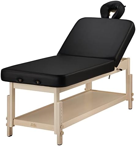 A professional pick for salons - Tilt Liftback Massage Table with Tilting Backrest, 30" x 88", Adjustable 24-35" H, Black