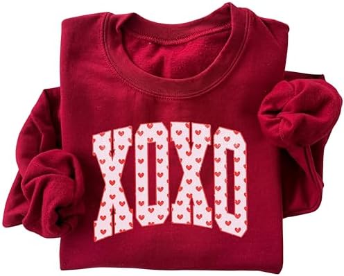 Valentine's Day Sweatshirt for Women, Red Valentine’s Day Crewneck, Cozy Fleece Pullover, Valentine'